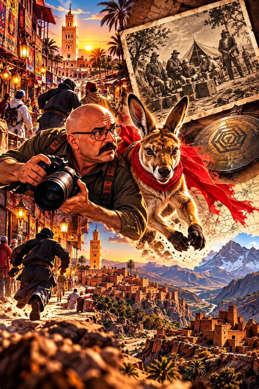 Gabe and Jinx in Marrakech with a mysterious 1926 expedition photograph, an elusive courier and the Atlas Mountains